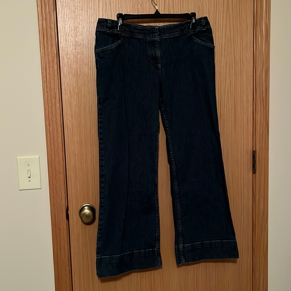 J. Jill pants trouser pants dark wash denim size 14 petite
